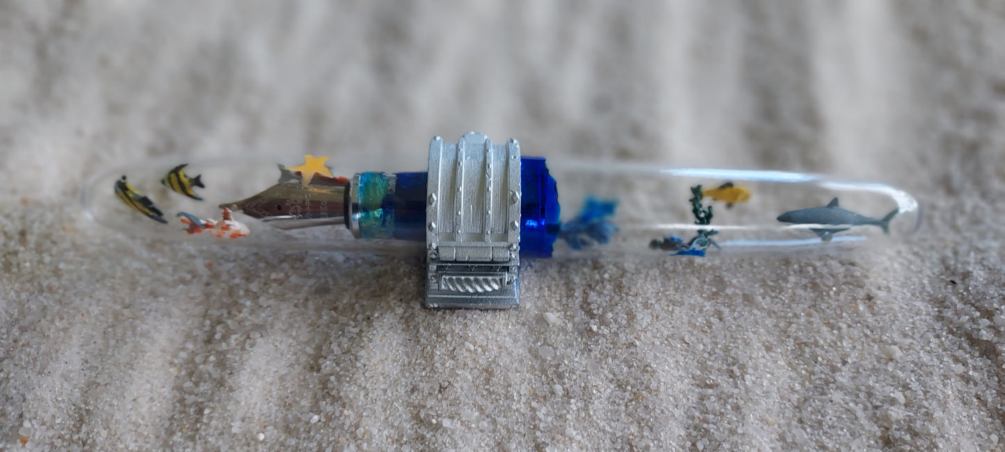 Oceanic Odyssey Glass Fountain Pen with sterling silver octopus-limited edition of 30