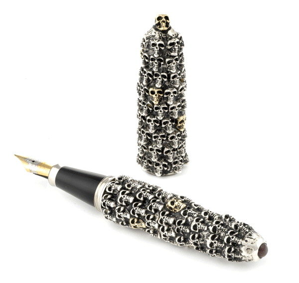 Silver and Gold Skull pen